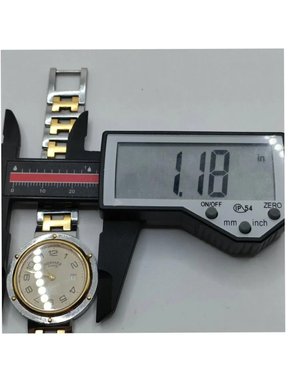 Authentic Vintage Hermes Clipper Two Tone Stainless Steel Quartz Watch